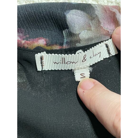 Willow & Clay Womens Small Floral Bustier Corset Style Tank Top Black USA Made - Picture 5 of 9